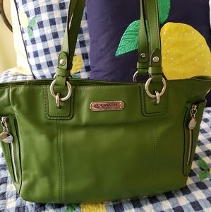 Bright Green Coach Tote